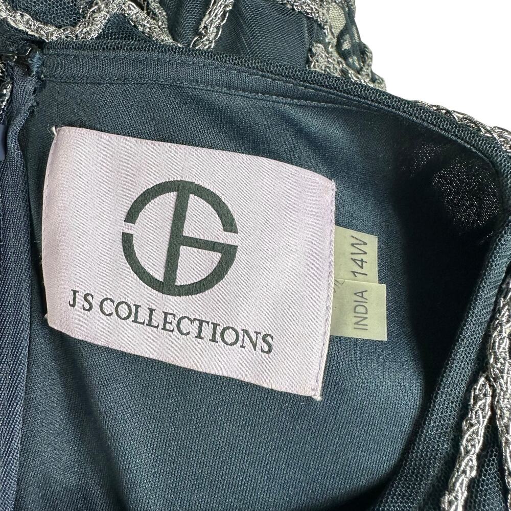 Js Collections Navy Blue Metallic Soutache Dress … - image 5